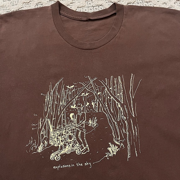 Gildan Other - 🎸 '07 Explosions In The Sky Band All Of A Sudden I Miss Everyone Brown Tee